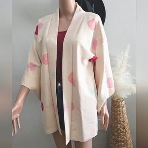 Japanese Cream Floral Robe Kimono